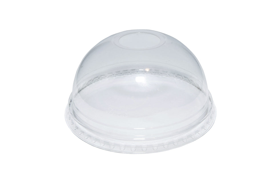 12oz Domed lid With Hole - Straw Slot, plastic, clear