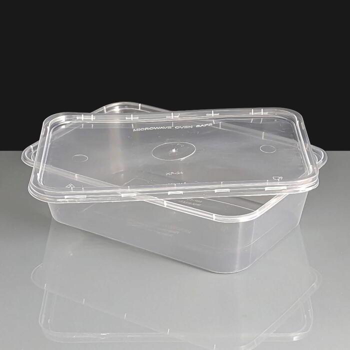 Clear Economy plastic takeaway containers & lids 