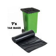 Heavy Duty Wheelie Bin Liners On Rolls - 7's, 140 Bags