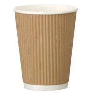 8oz Triple Wall Ripple Coffee Cup - Kraft (500 Quantity) - wholesale supplier in UK