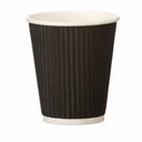 12oz Double Wall Coffee Cup ripple black wholesale in UK